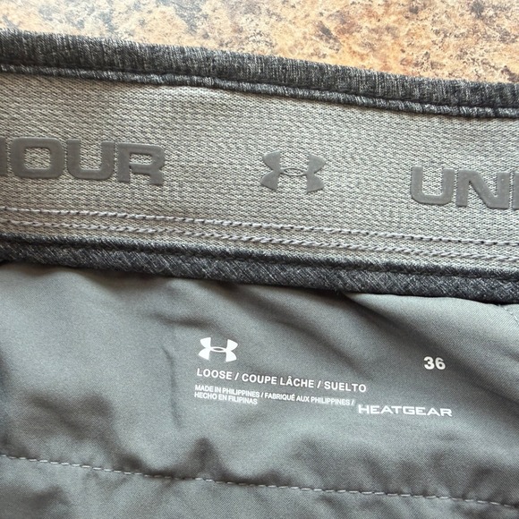 Under Armour Mens HeatGear Golf Shorts Gray Heather Size 36 Waist Grip Logo - Picture 5 of 9